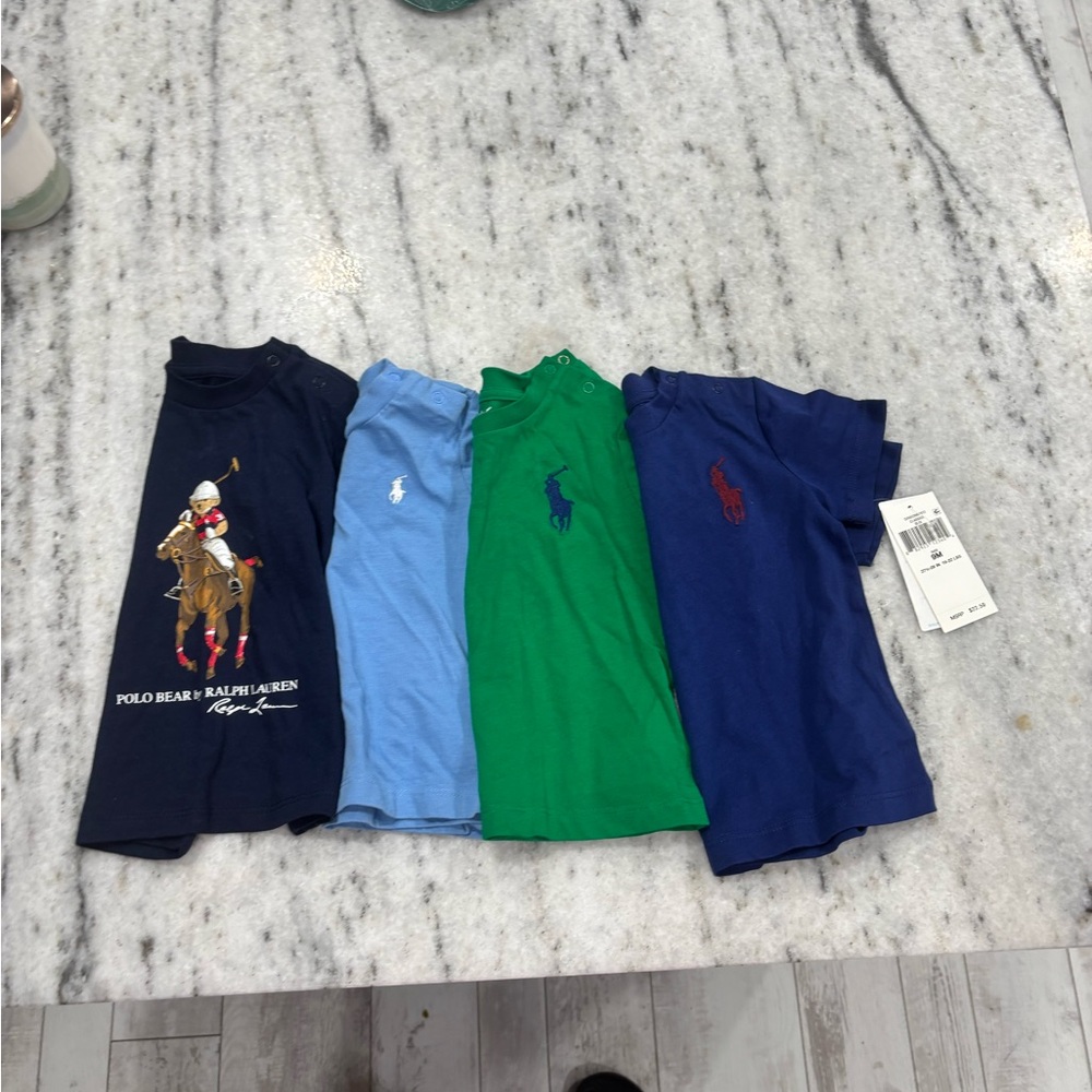 (SOLD)Ralph Lauren Polo Bear and Logo T-Shirts in Blue and Green